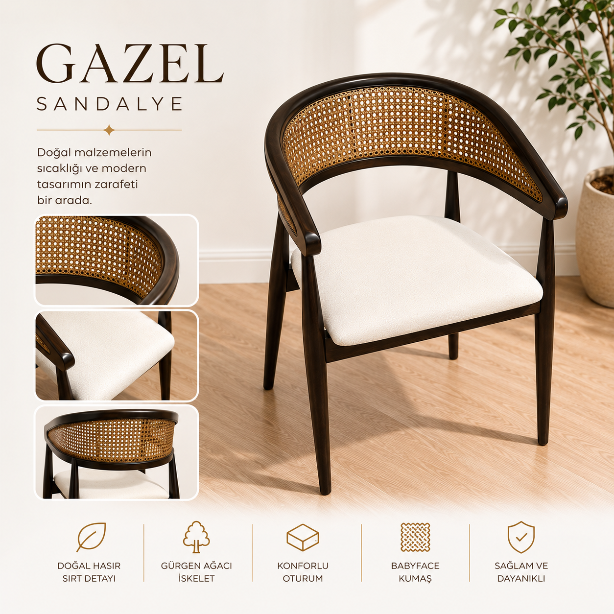 Hasırlı Gazel Sandalye