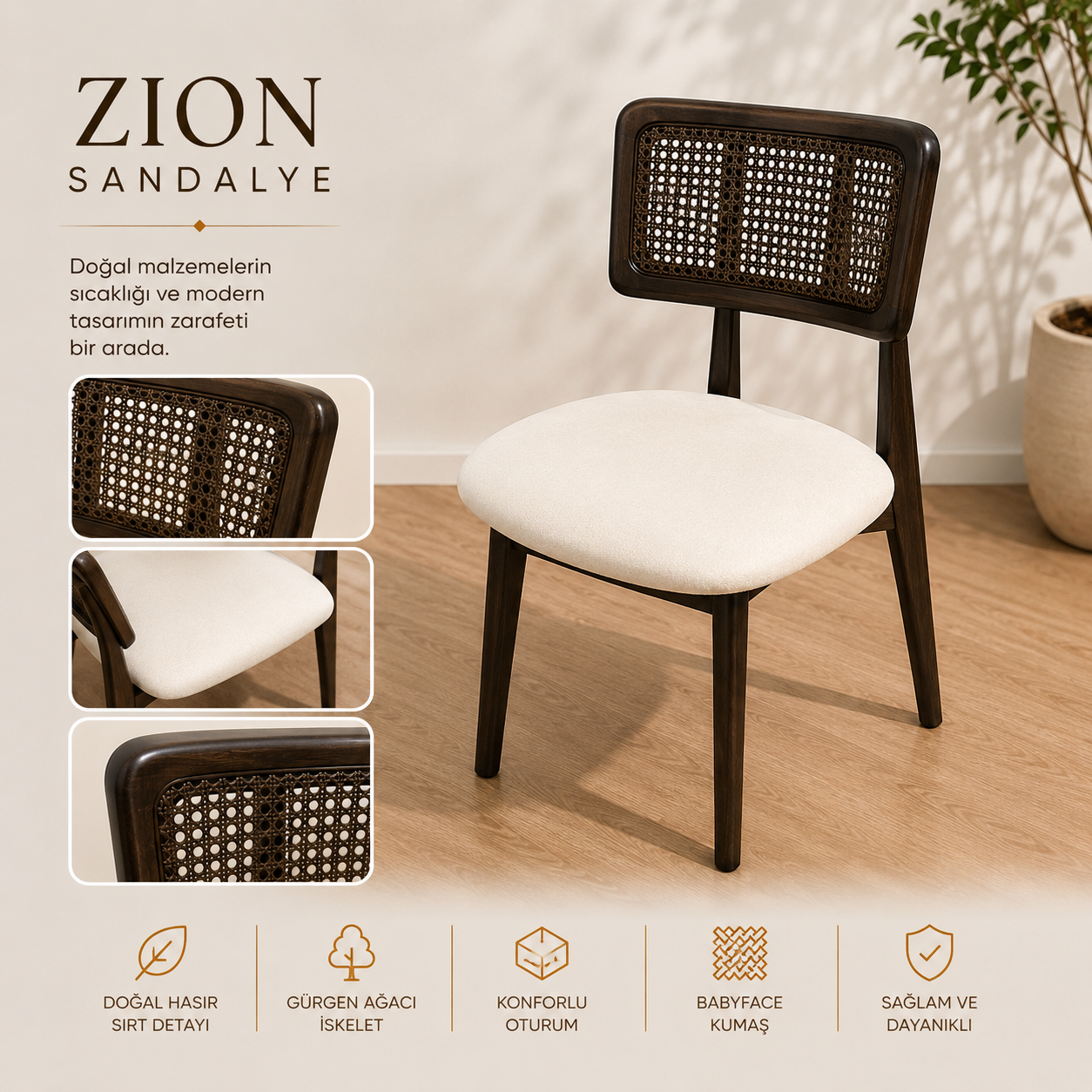 Hasırlı Zion Sandalye